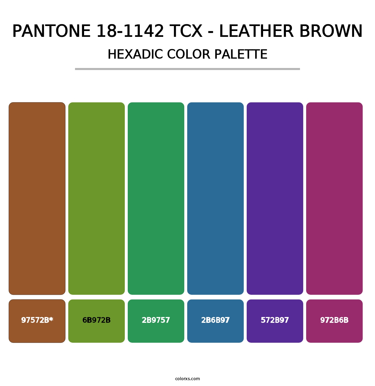 PANTONE 18-1142 TCX - Leather Brown - Hexadic Color Palette