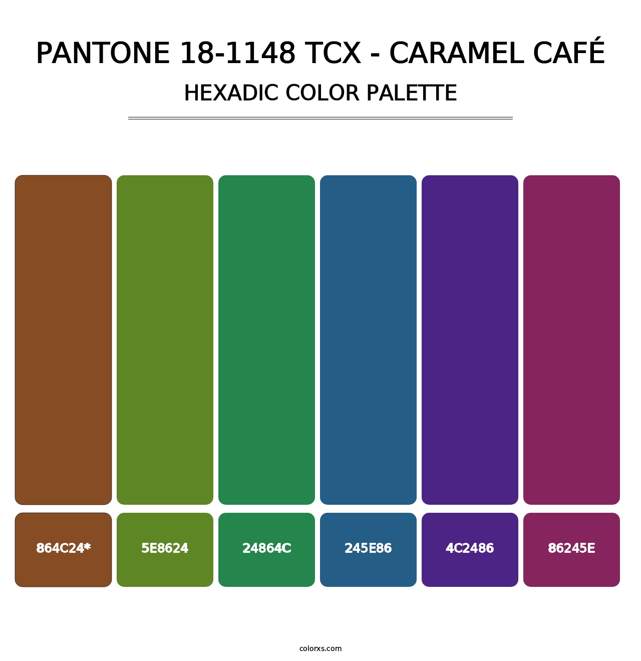 PANTONE 18-1148 TCX - Caramel Café - Hexadic Color Palette