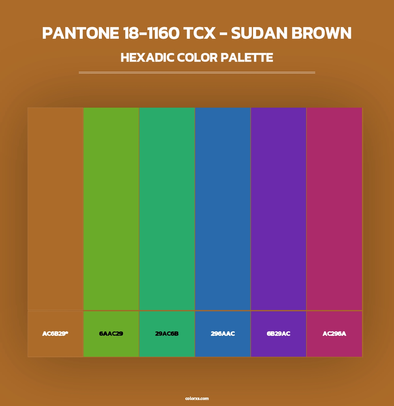 PANTONE 18-1160 TCX - Sudan Brown - Hexadic Color Palette