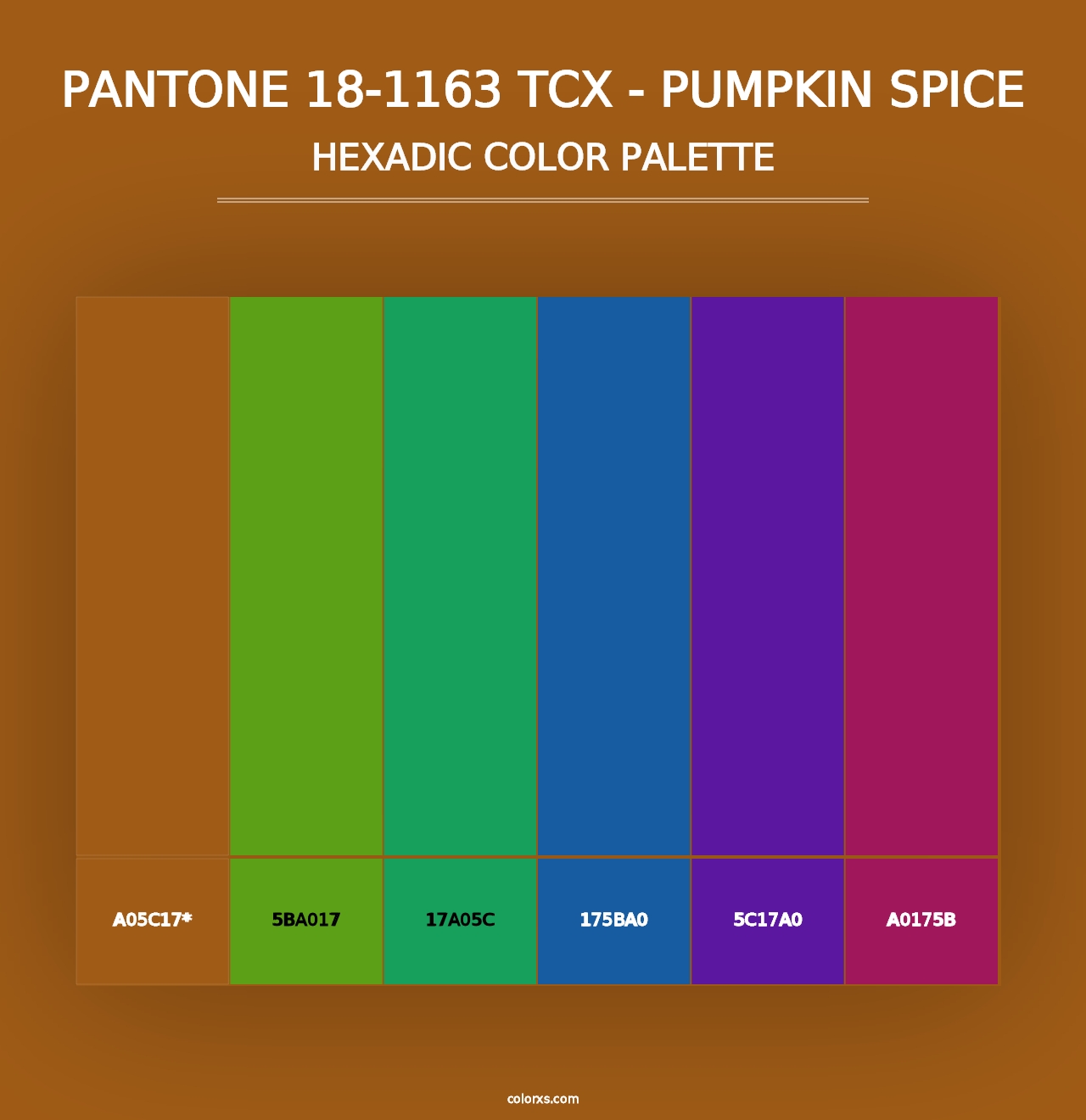 PANTONE 18-1163 TCX - Pumpkin Spice - Hexadic Color Palette