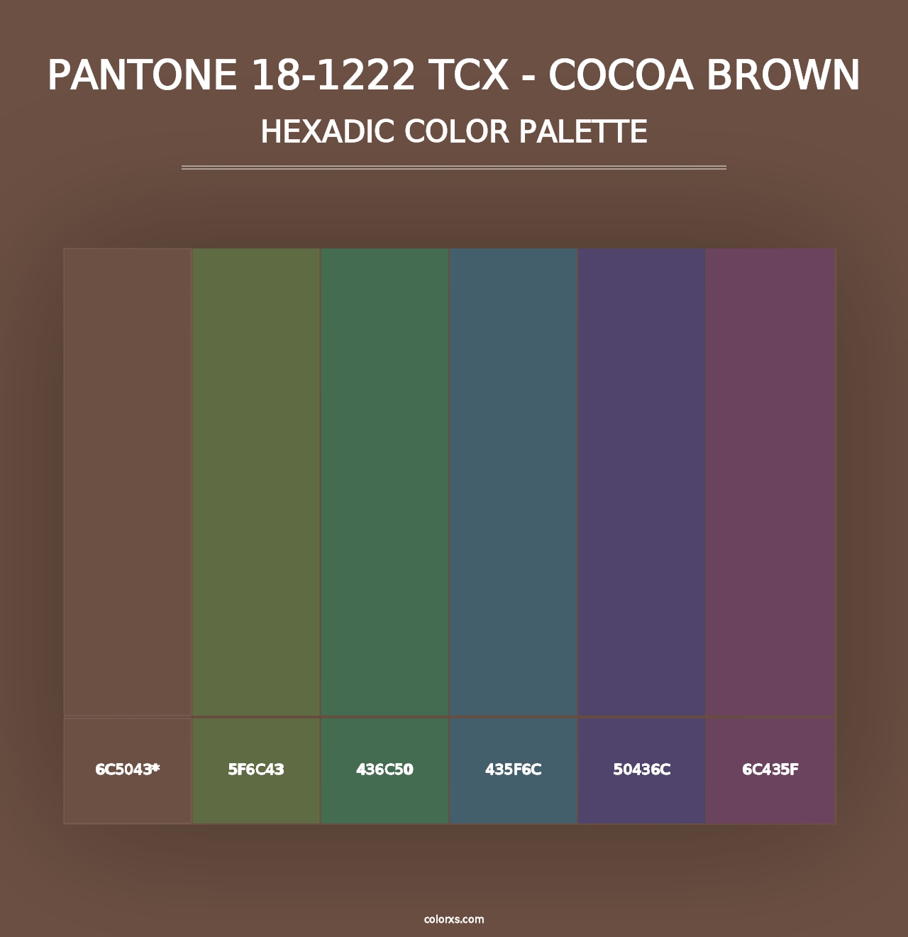 PANTONE 18-1222 TCX - Cocoa Brown - Hexadic Color Palette