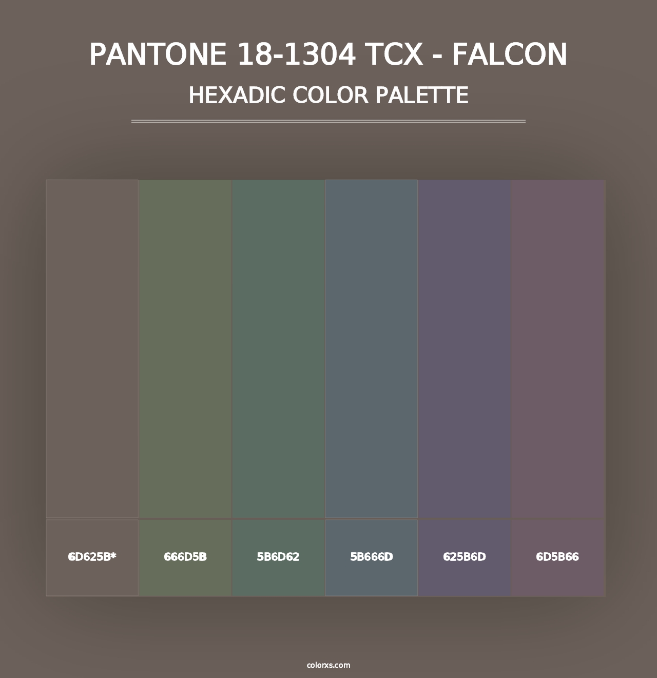 PANTONE 18-1304 TCX - Falcon - Hexadic Color Palette