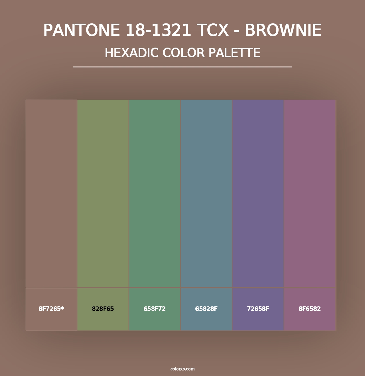 PANTONE 18-1321 TCX - Brownie - Hexadic Color Palette