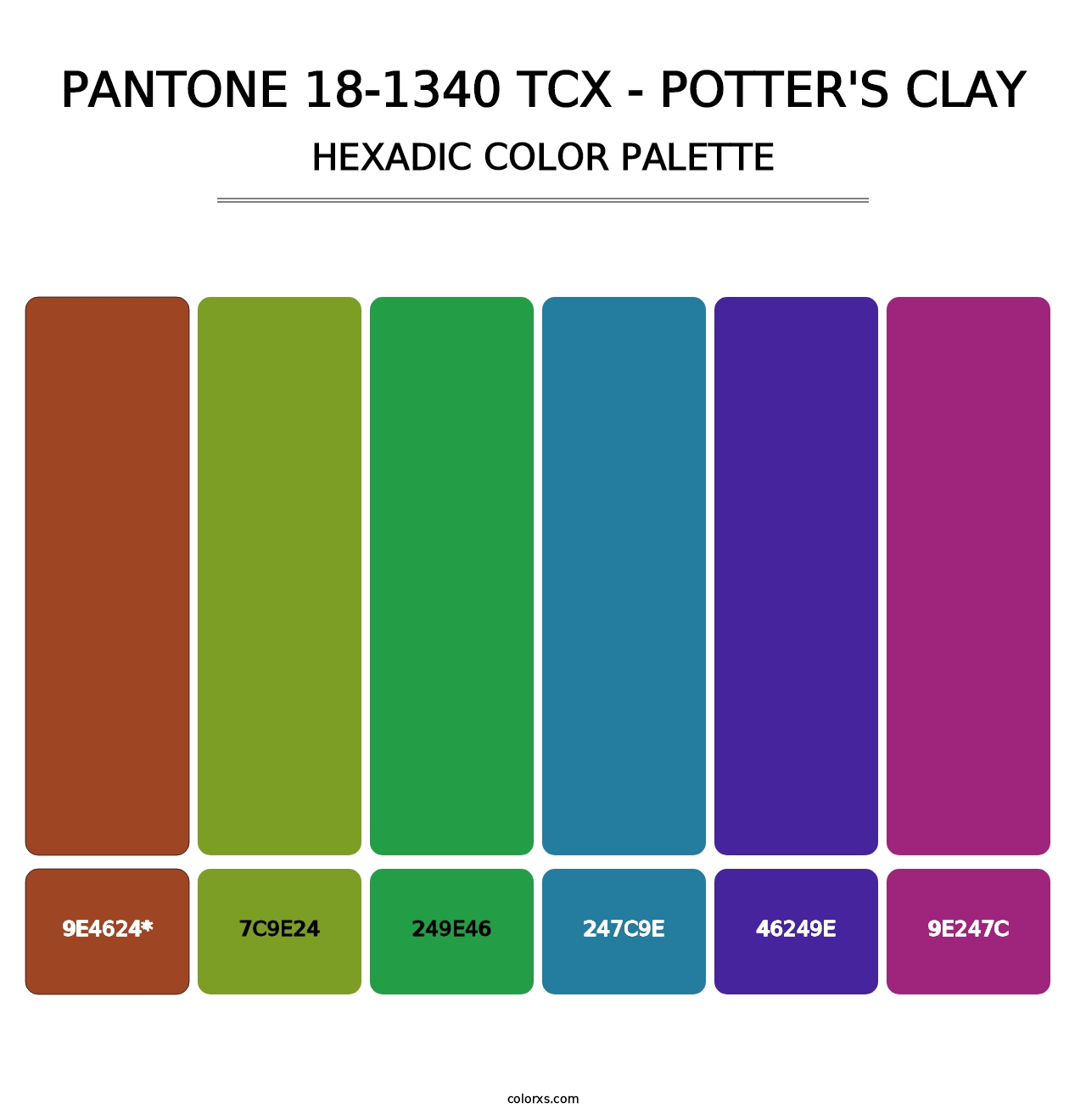 PANTONE 18-1340 TCX - Potter's Clay - Hexadic Color Palette