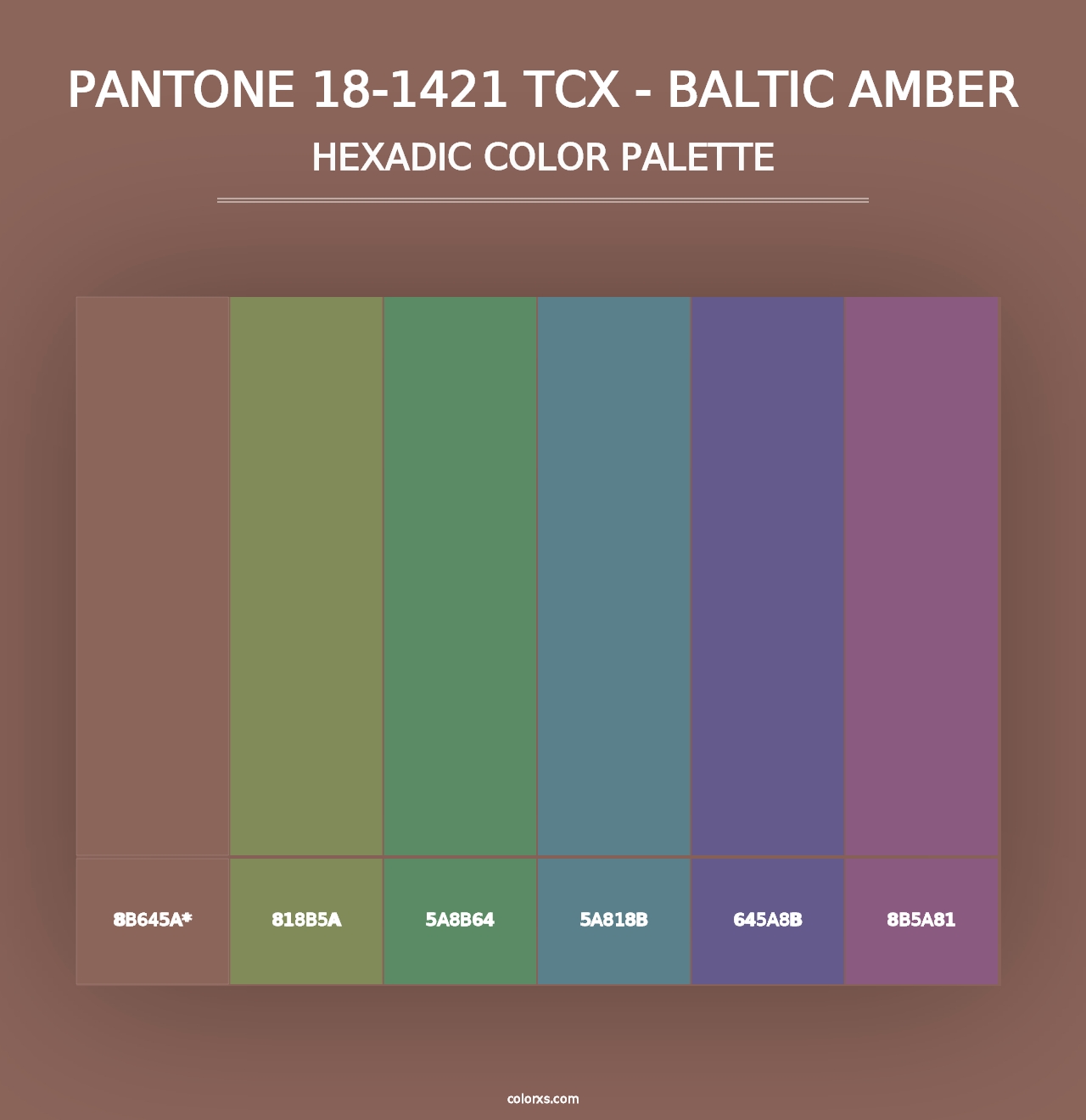 PANTONE 18-1421 TCX - Baltic Amber - Hexadic Color Palette