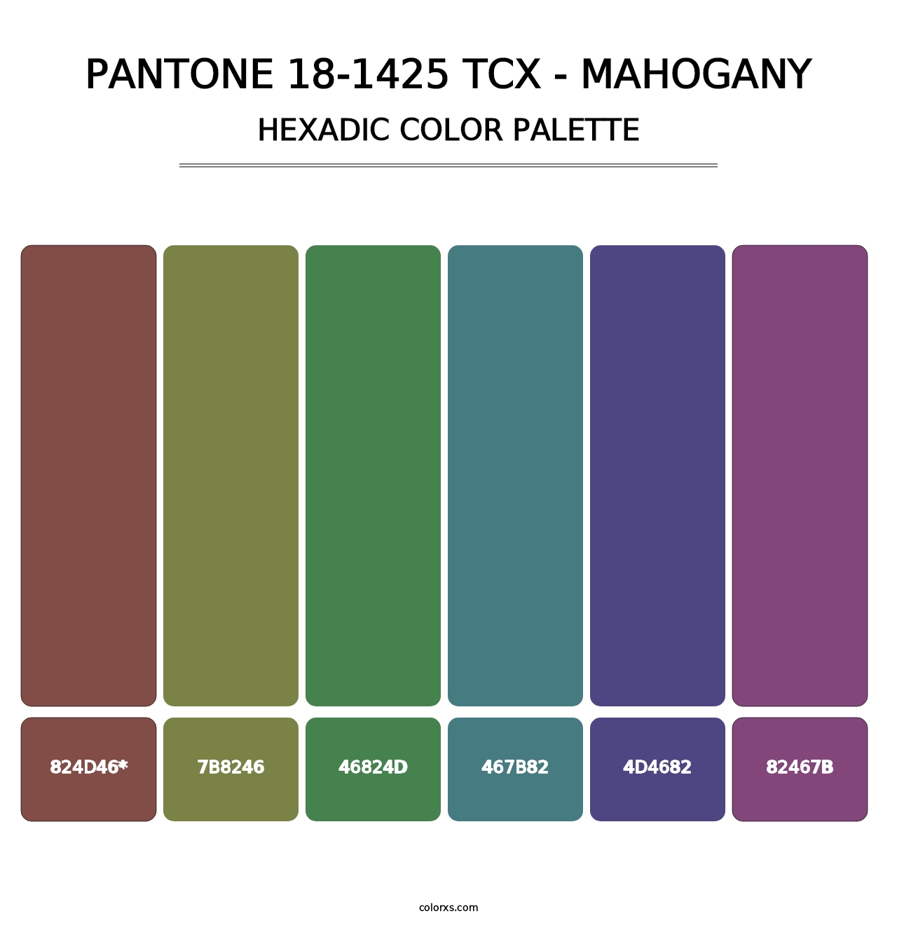 PANTONE 18-1425 TCX - Mahogany - Hexadic Color Palette