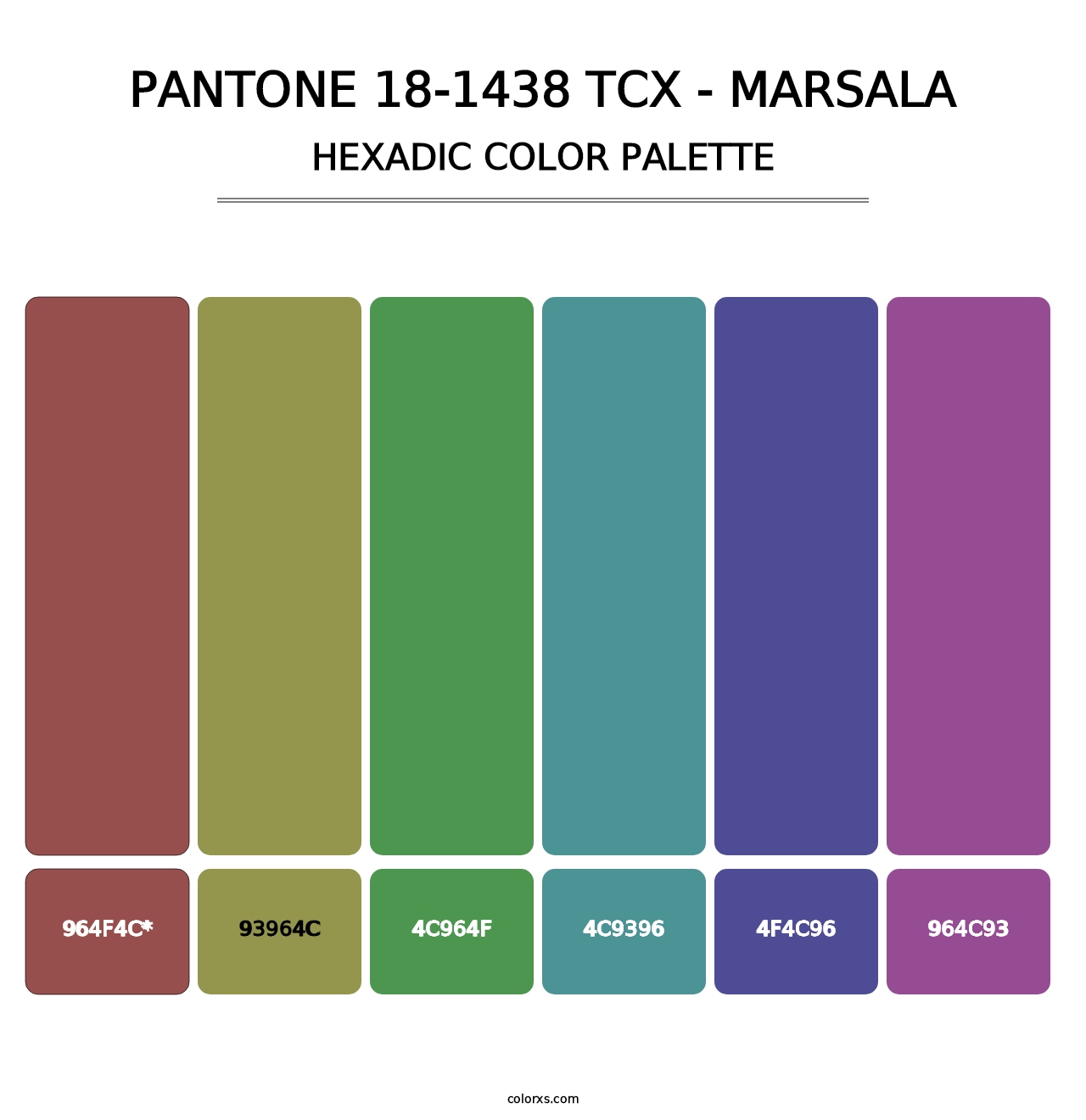 PANTONE 18-1438 TCX - Marsala - Hexadic Color Palette