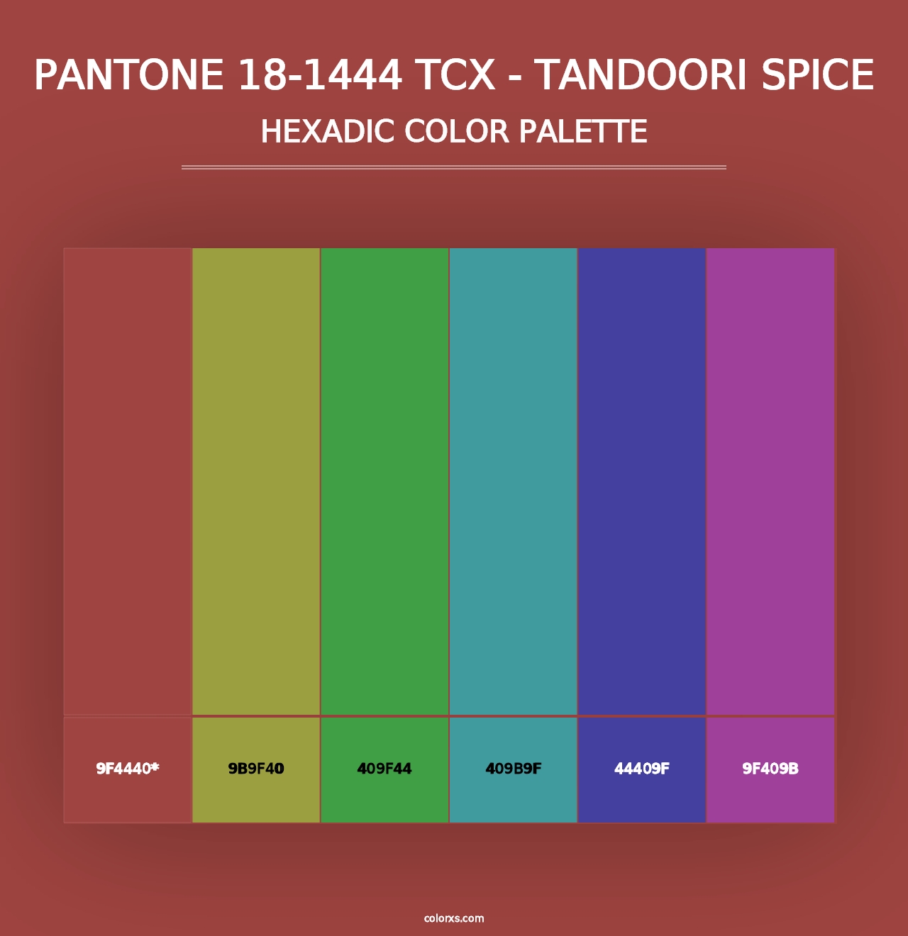 PANTONE 18-1444 TCX - Tandoori Spice - Hexadic Color Palette