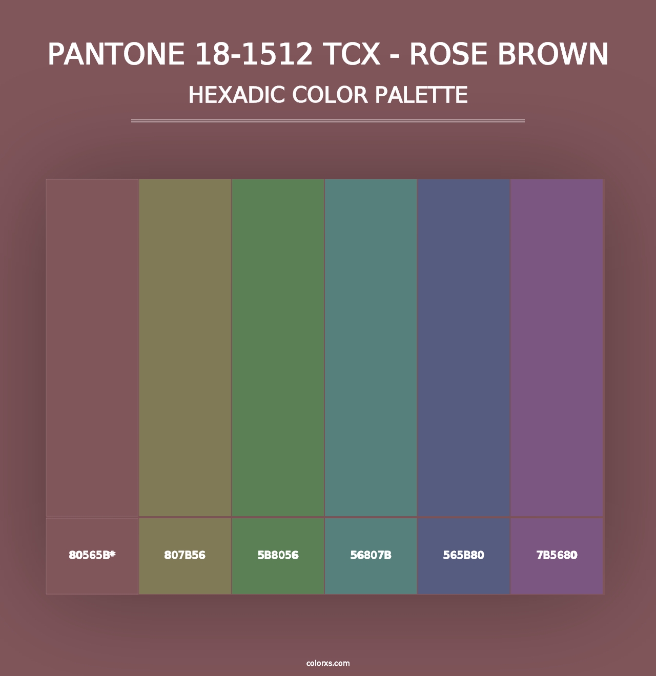 PANTONE 18-1512 TCX - Rose Brown - Hexadic Color Palette