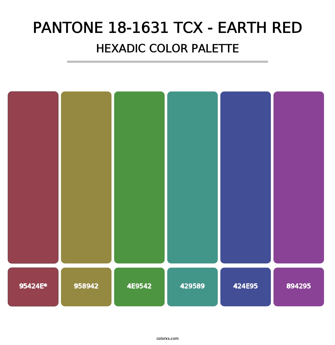 PANTONE 18-1631 TCX - Earth Red - Hexadic Color Palette