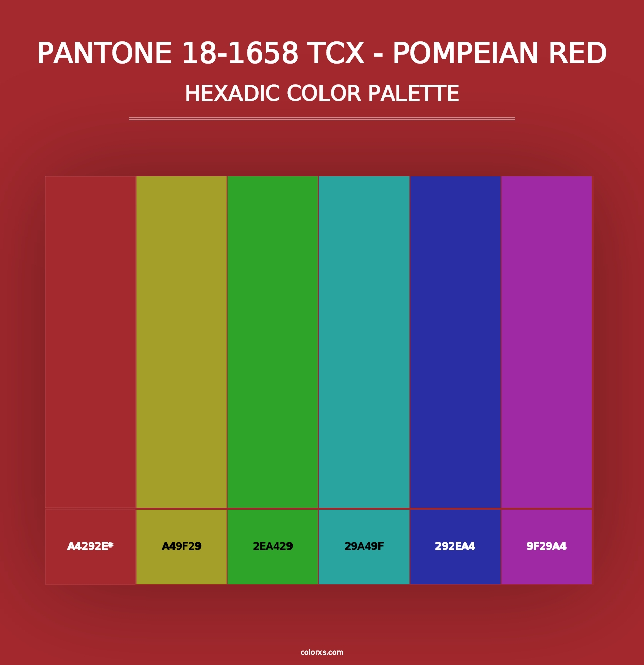 PANTONE 18-1658 TCX - Pompeian Red - Hexadic Color Palette