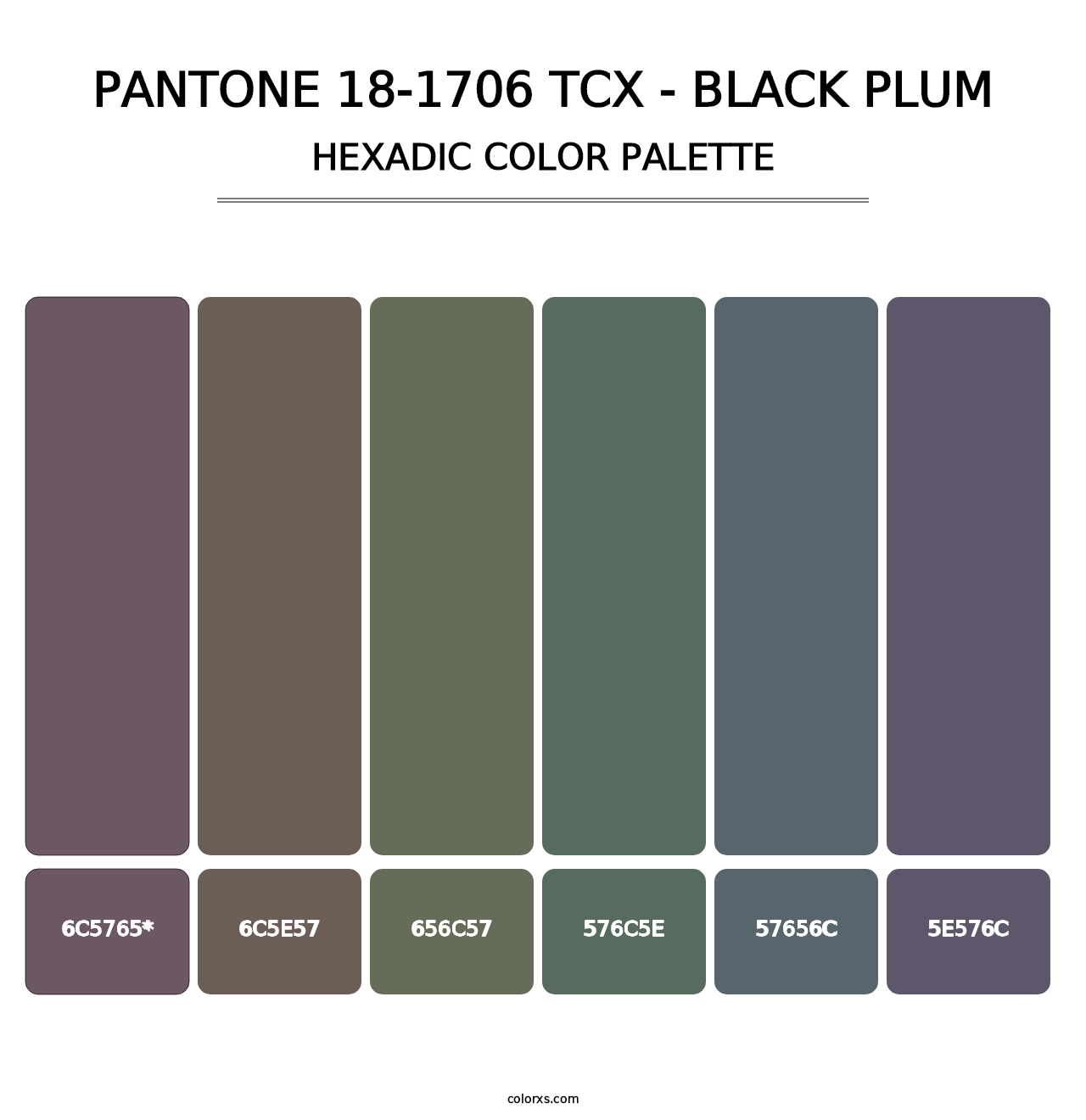 PANTONE 18-1706 TCX - Black Plum - Hexadic Color Palette