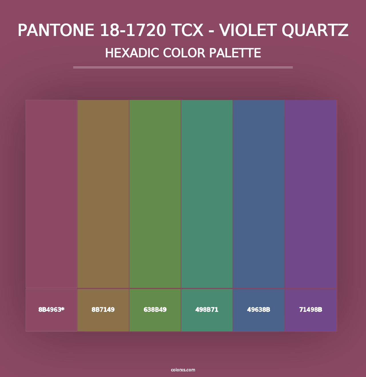 PANTONE 18-1720 TCX - Violet Quartz - Hexadic Color Palette