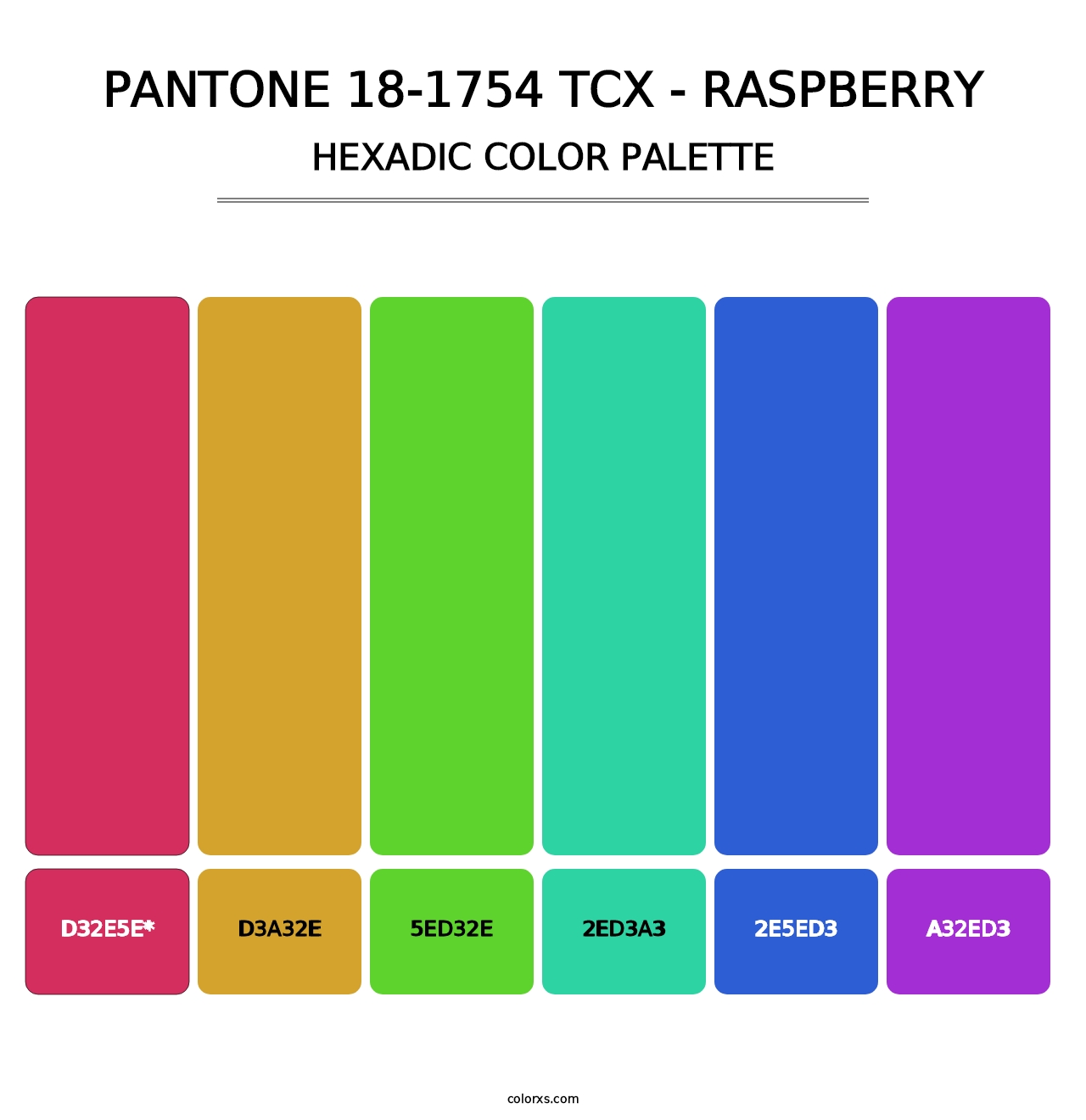 PANTONE 18-1754 TCX - Raspberry - Hexadic Color Palette