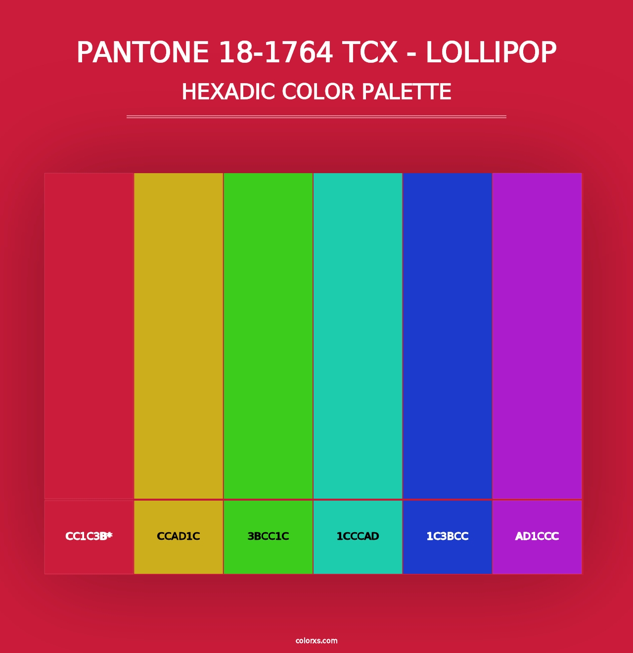 PANTONE 18-1764 TCX - Lollipop - Hexadic Color Palette