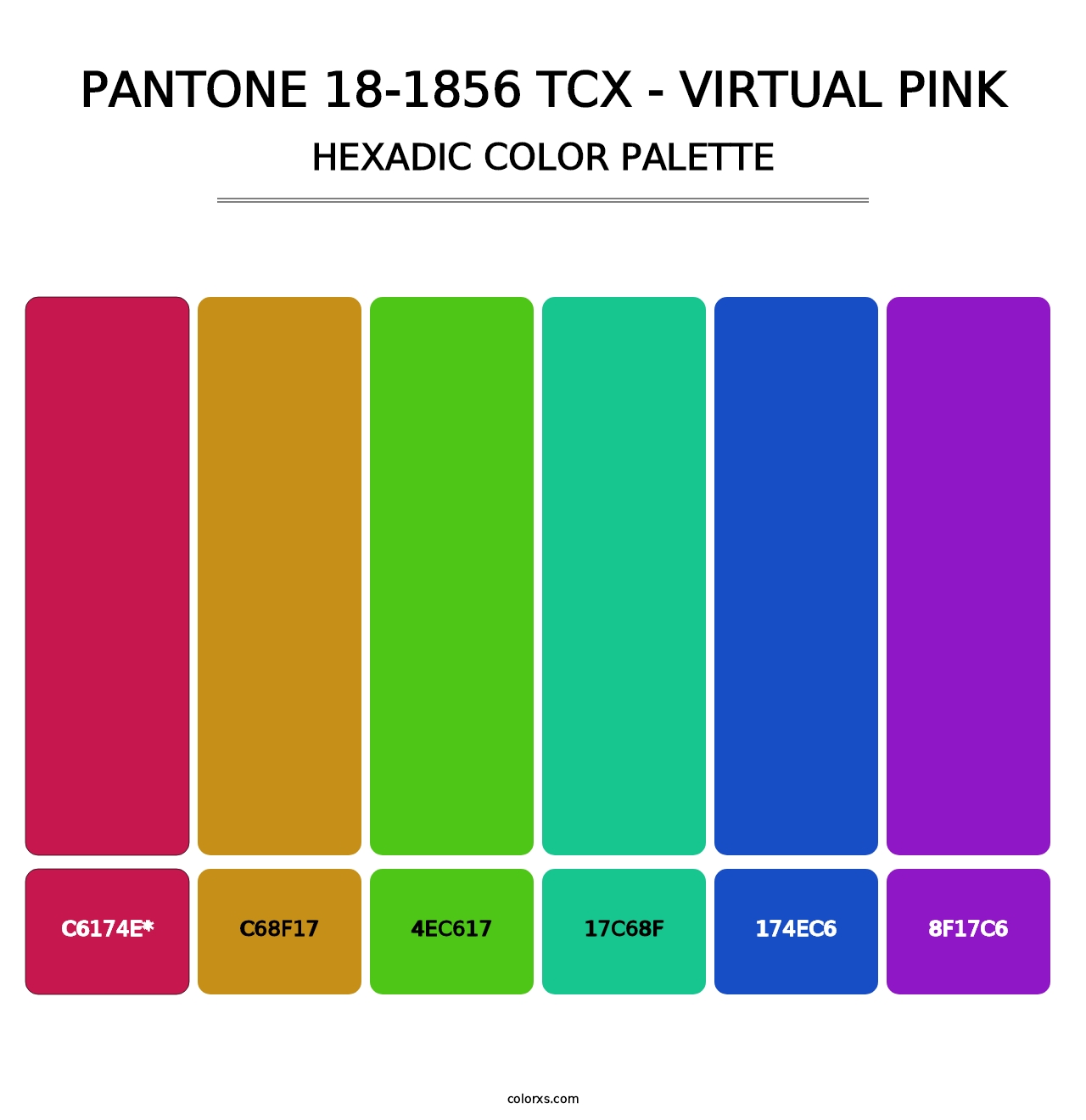 PANTONE 18-1856 TCX - Virtual Pink - Hexadic Color Palette