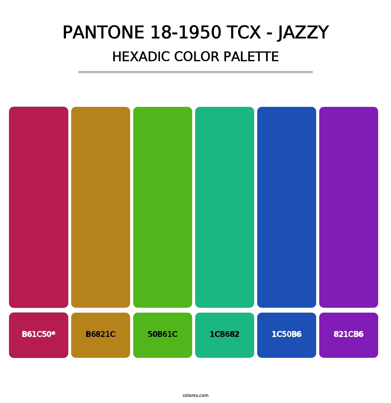 PANTONE 18-1950 TCX - Jazzy - Hexadic Color Palette