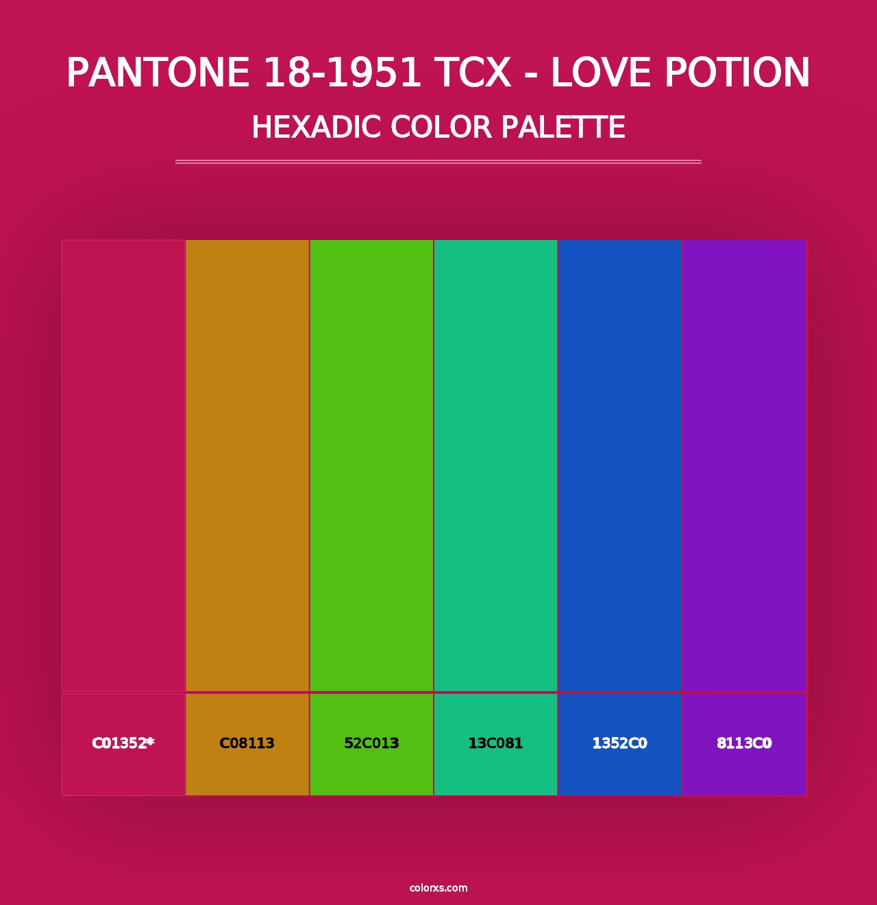 PANTONE 18-1951 TCX - Love Potion - Hexadic Color Palette