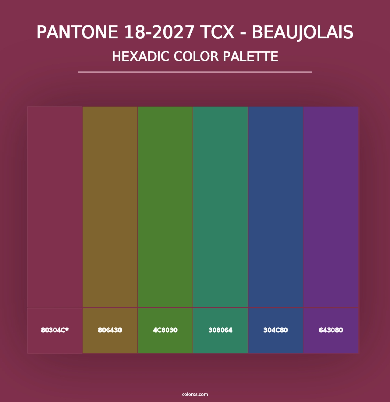 PANTONE 18-2027 TCX - Beaujolais - Hexadic Color Palette