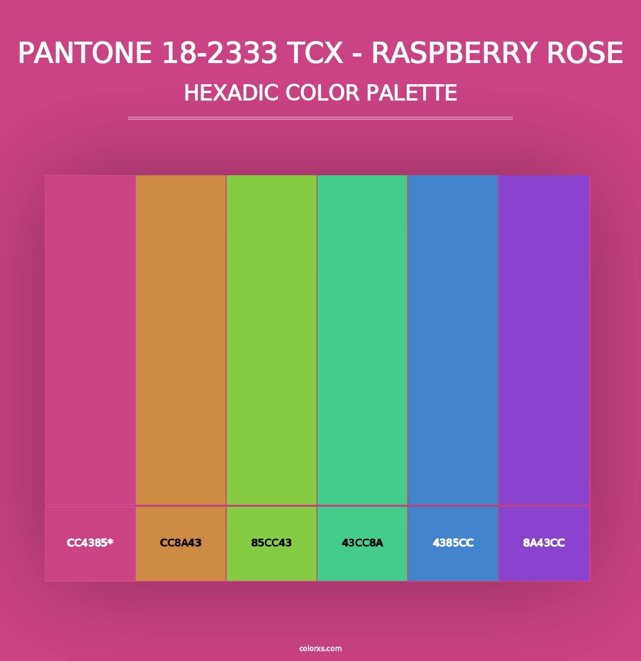 PANTONE 18-2333 TCX - Raspberry Rose - Hexadic Color Palette