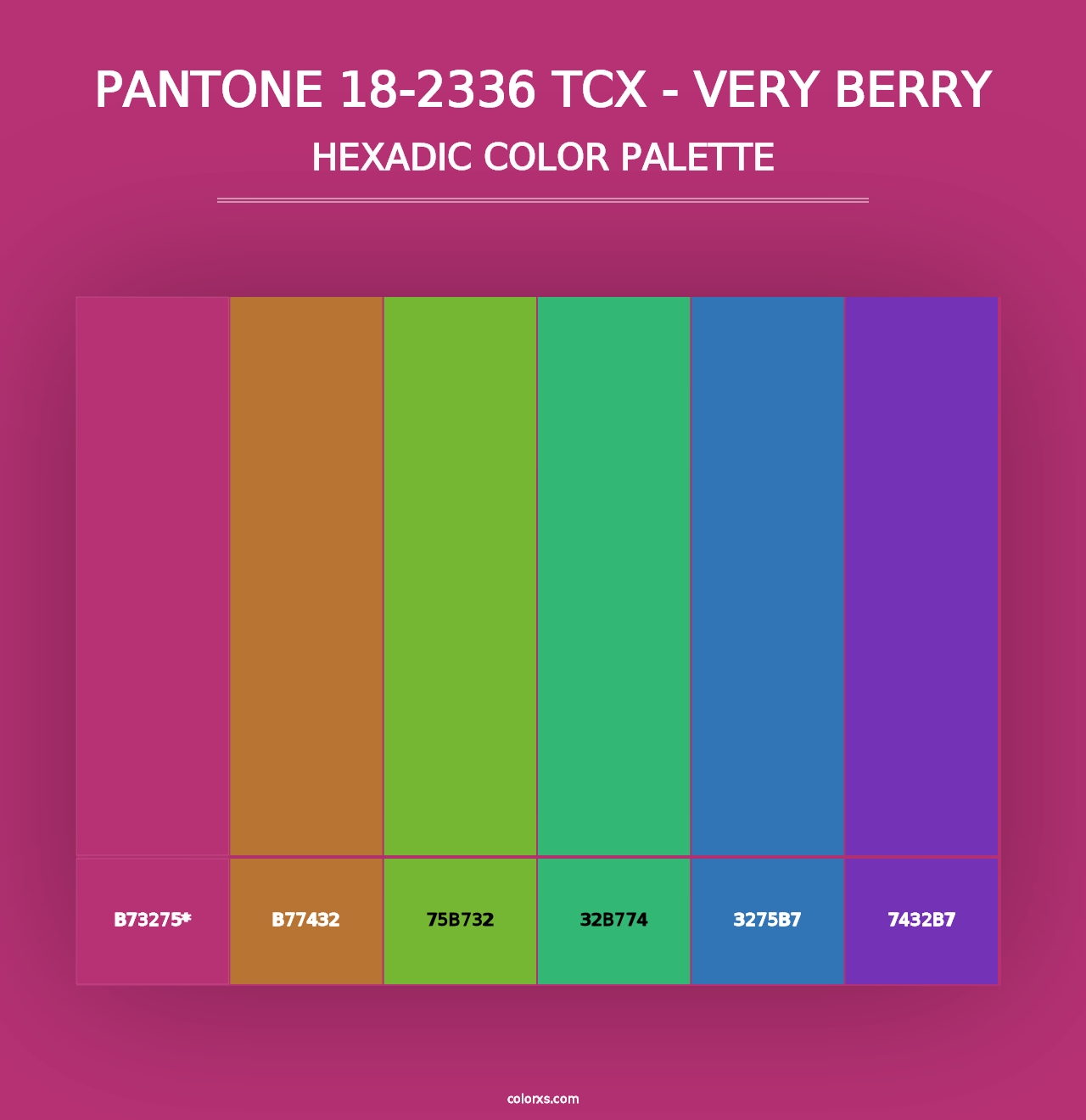 PANTONE 18-2336 TCX - Very Berry - Hexadic Color Palette