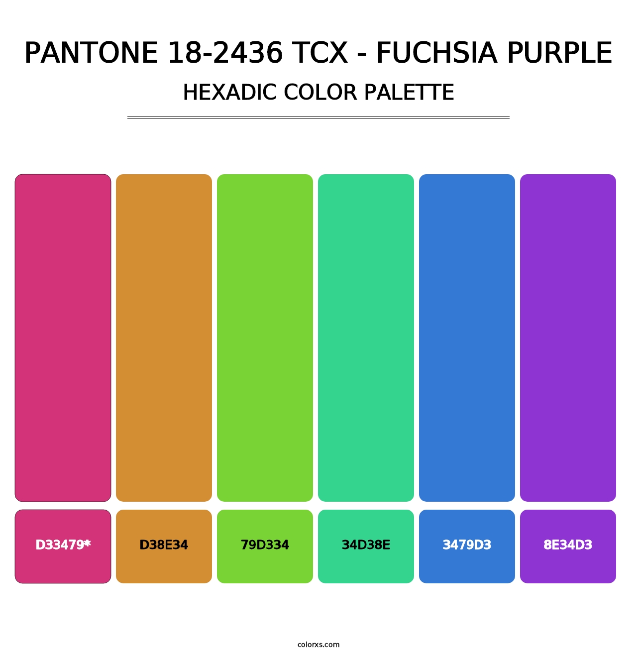 PANTONE 18-2436 TCX - Fuchsia Purple - Hexadic Color Palette