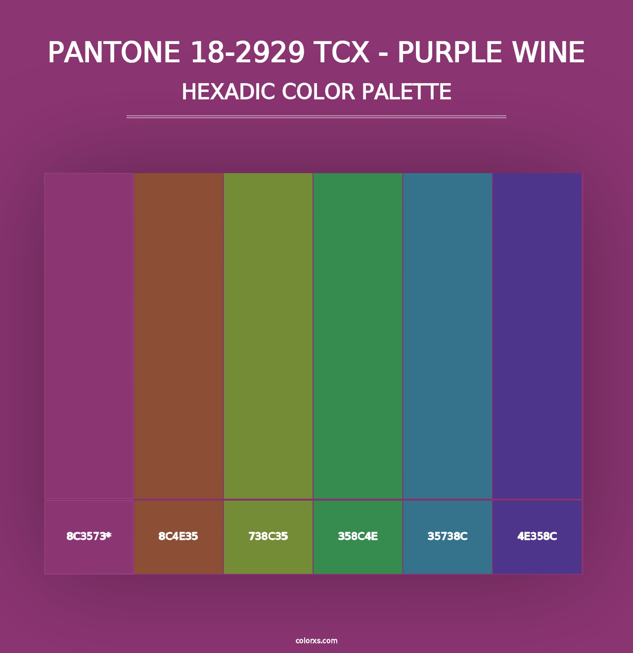 PANTONE 18-2929 TCX - Purple Wine - Hexadic Color Palette