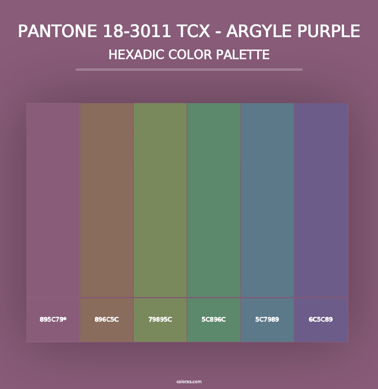 PANTONE 18-3011 TCX - Argyle Purple - Hexadic Color Palette