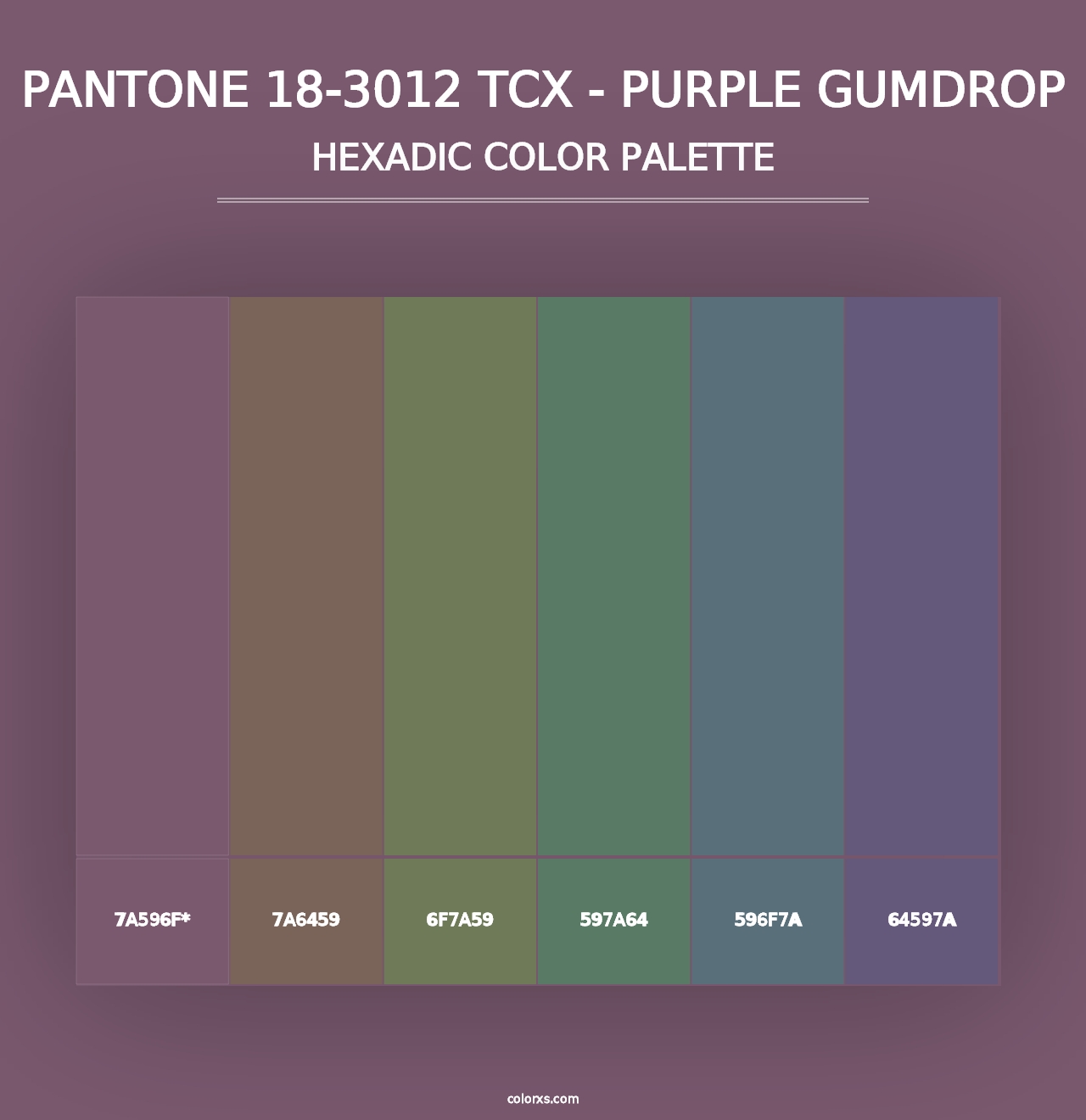 PANTONE 18-3012 TCX - Purple Gumdrop - Hexadic Color Palette