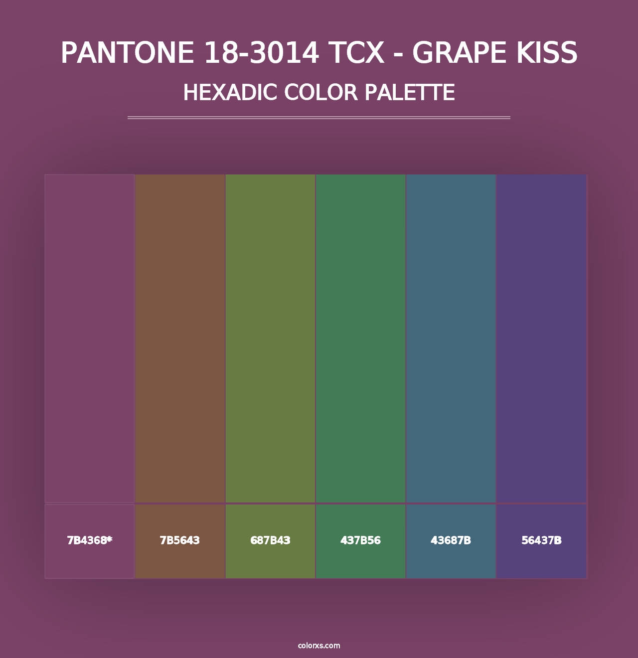 PANTONE 18-3014 TCX - Grape Kiss - Hexadic Color Palette