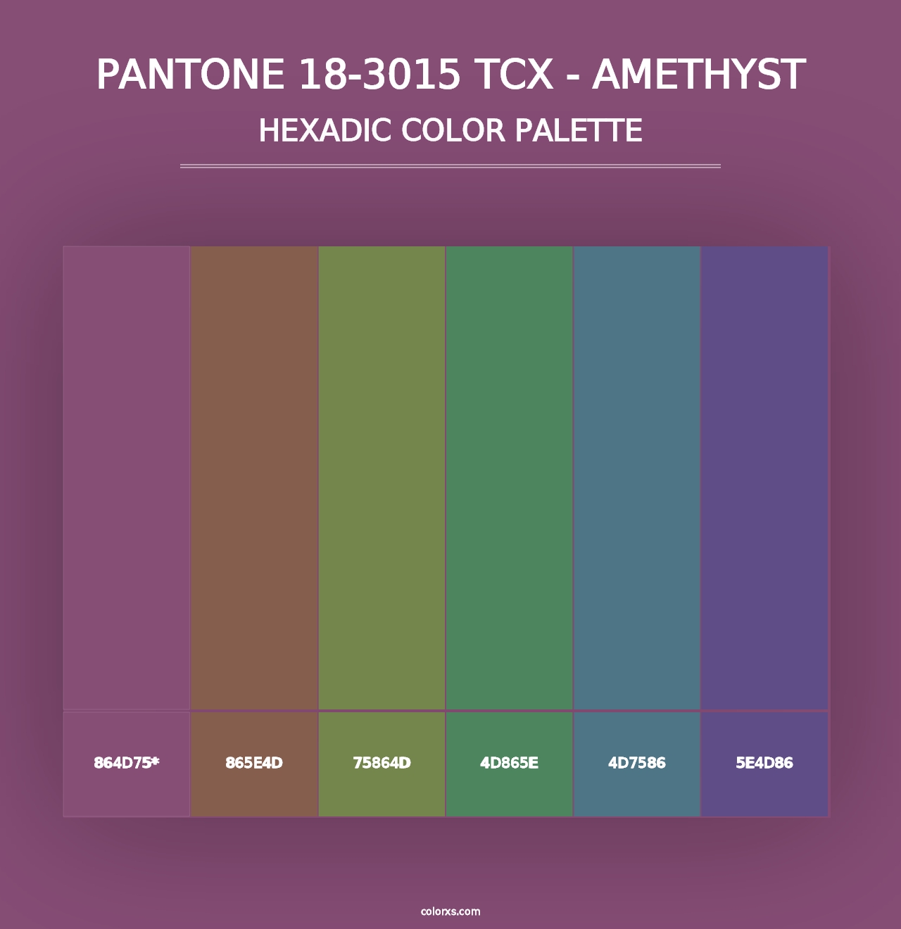 PANTONE 18-3015 TCX - Amethyst - Hexadic Color Palette