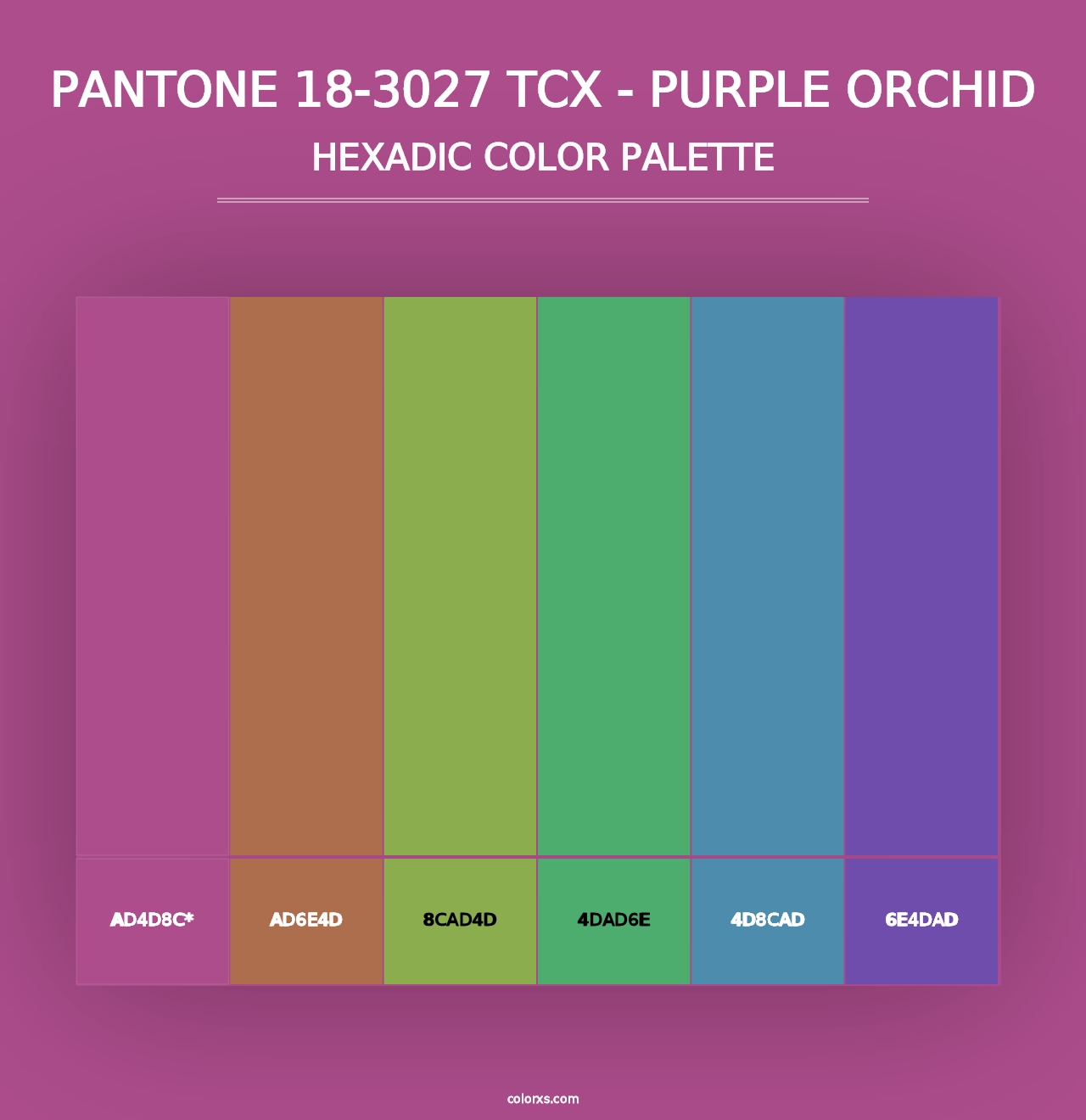 PANTONE 18-3027 TCX - Purple Orchid - Hexadic Color Palette