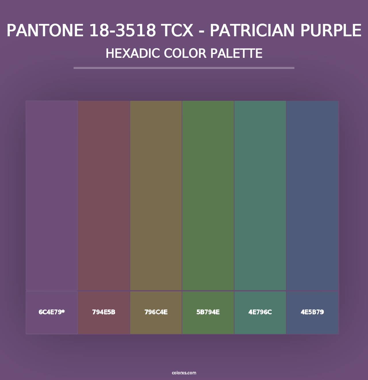 PANTONE 18-3518 TCX - Patrician Purple - Hexadic Color Palette