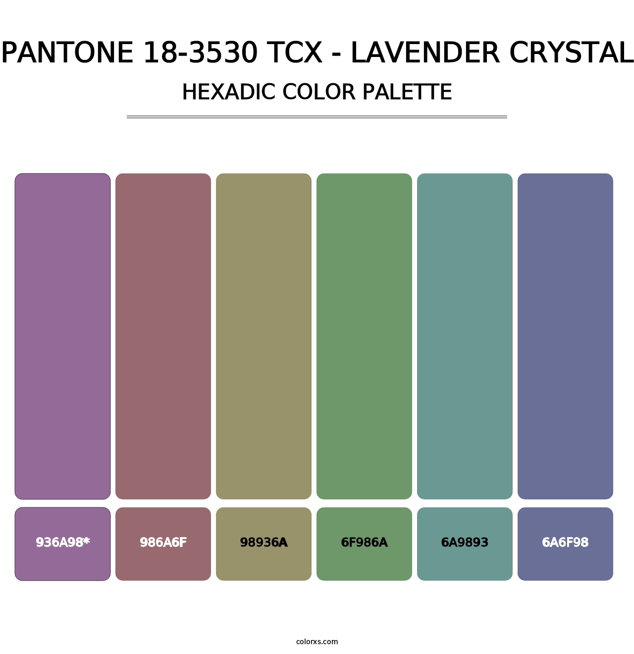 PANTONE 18-3530 TCX - Lavender Crystal - Hexadic Color Palette