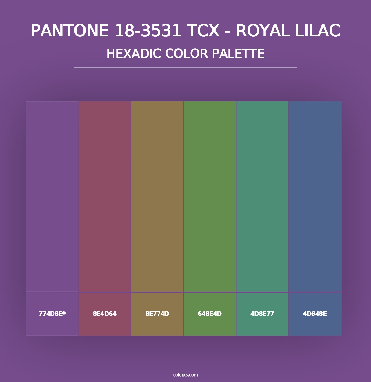 PANTONE 18-3531 TCX - Royal Lilac - Hexadic Color Palette