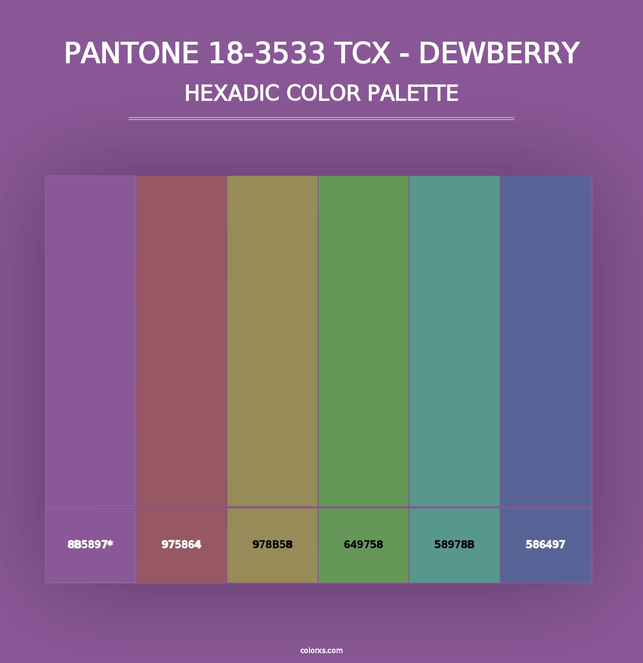 PANTONE 18-3533 TCX - Dewberry - Hexadic Color Palette