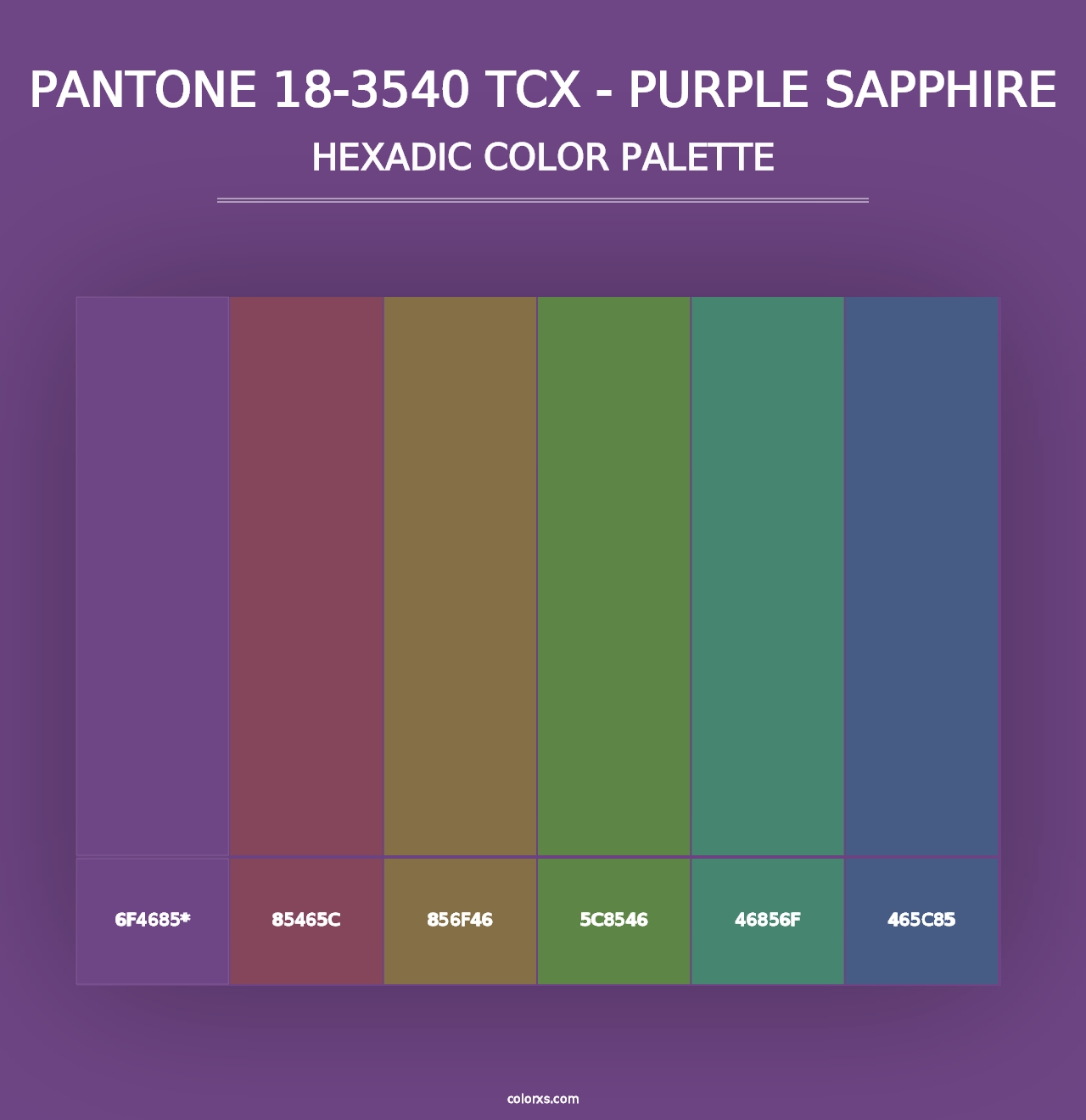 PANTONE 18-3540 TCX - Purple Sapphire - Hexadic Color Palette