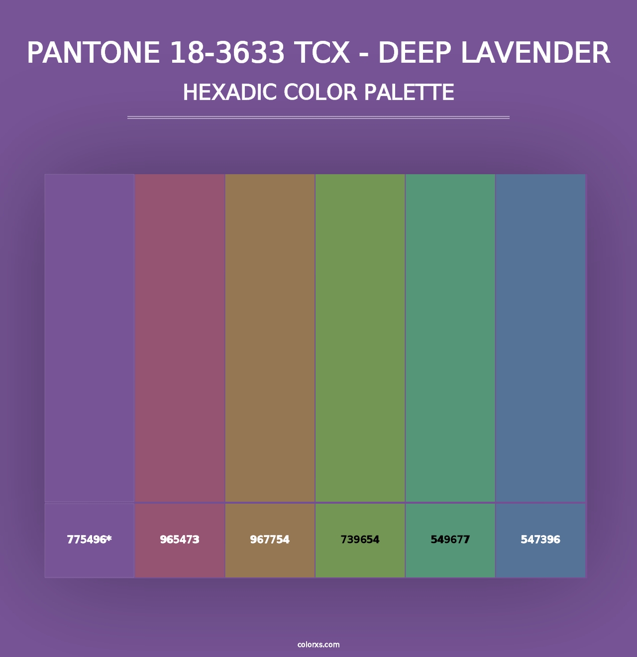 PANTONE 18-3633 TCX - Deep Lavender - Hexadic Color Palette