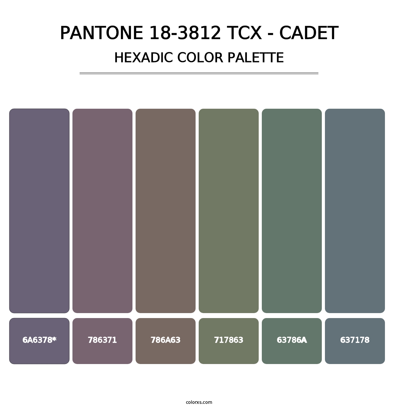 PANTONE 18-3812 TCX - Cadet - Hexadic Color Palette