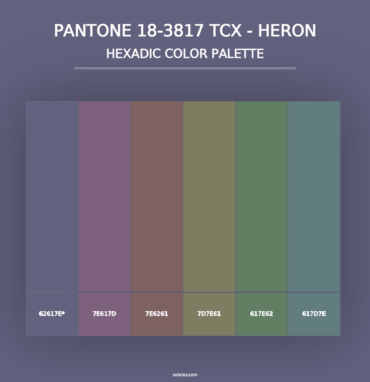 PANTONE 18-3817 TCX - Heron - Hexadic Color Palette