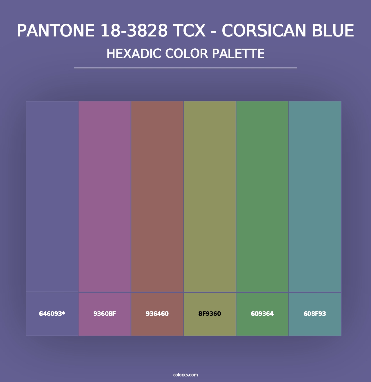 PANTONE 18-3828 TCX - Corsican Blue - Hexadic Color Palette