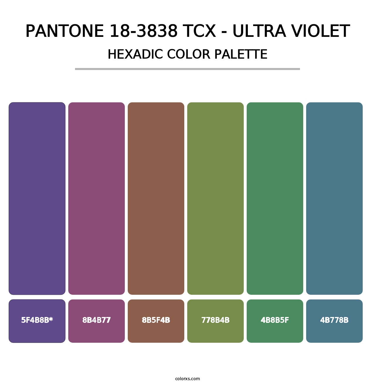 PANTONE 18-3838 TCX - Ultra Violet - Hexadic Color Palette