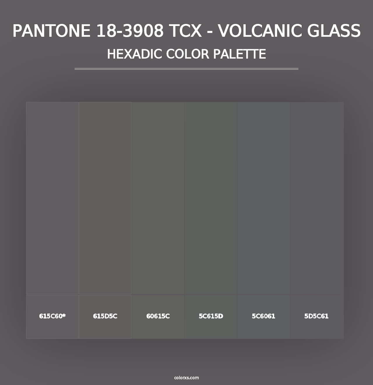 PANTONE 18-3908 TCX - Volcanic Glass - Hexadic Color Palette