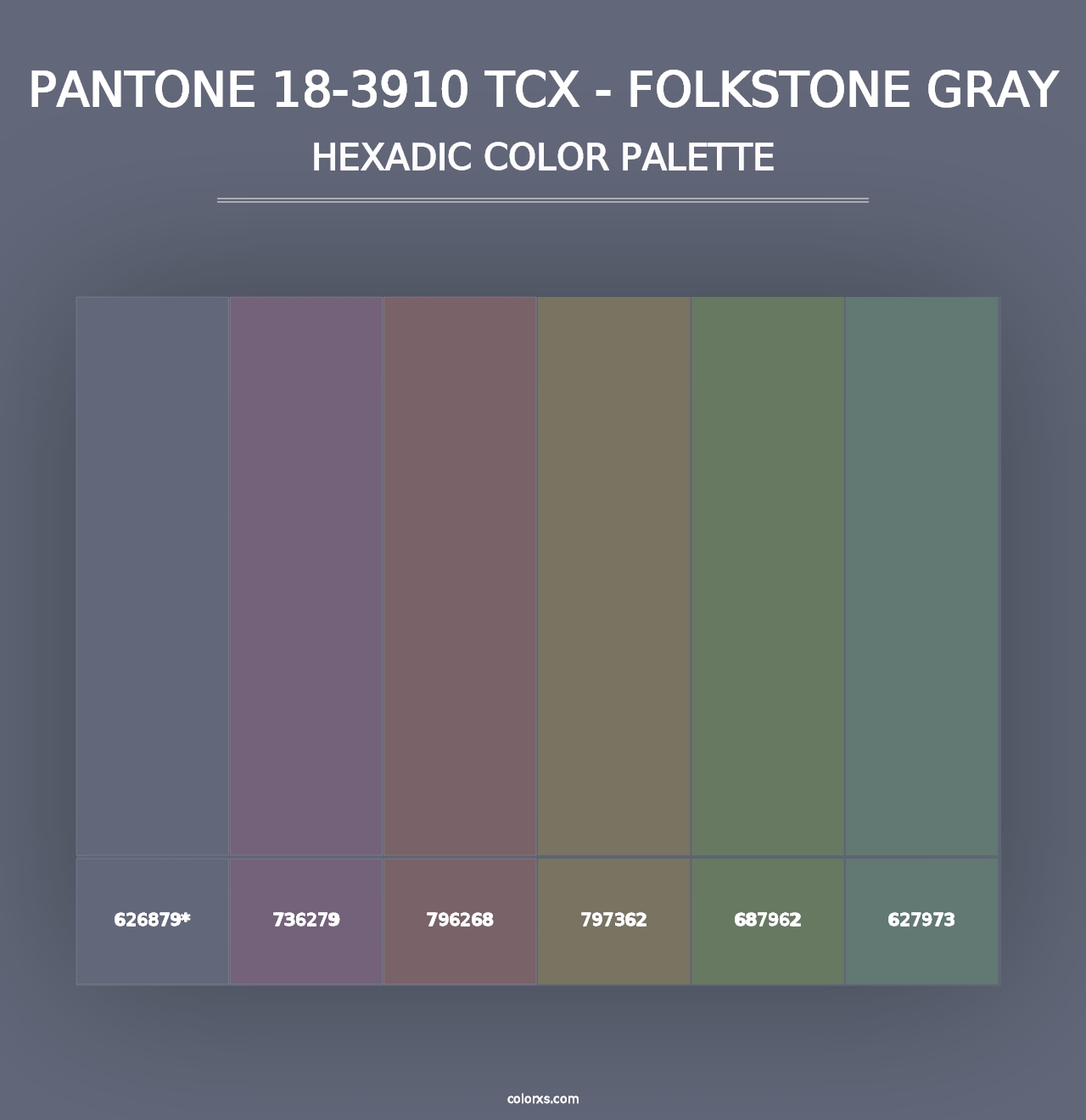 PANTONE 18-3910 TCX - Folkstone Gray - Hexadic Color Palette