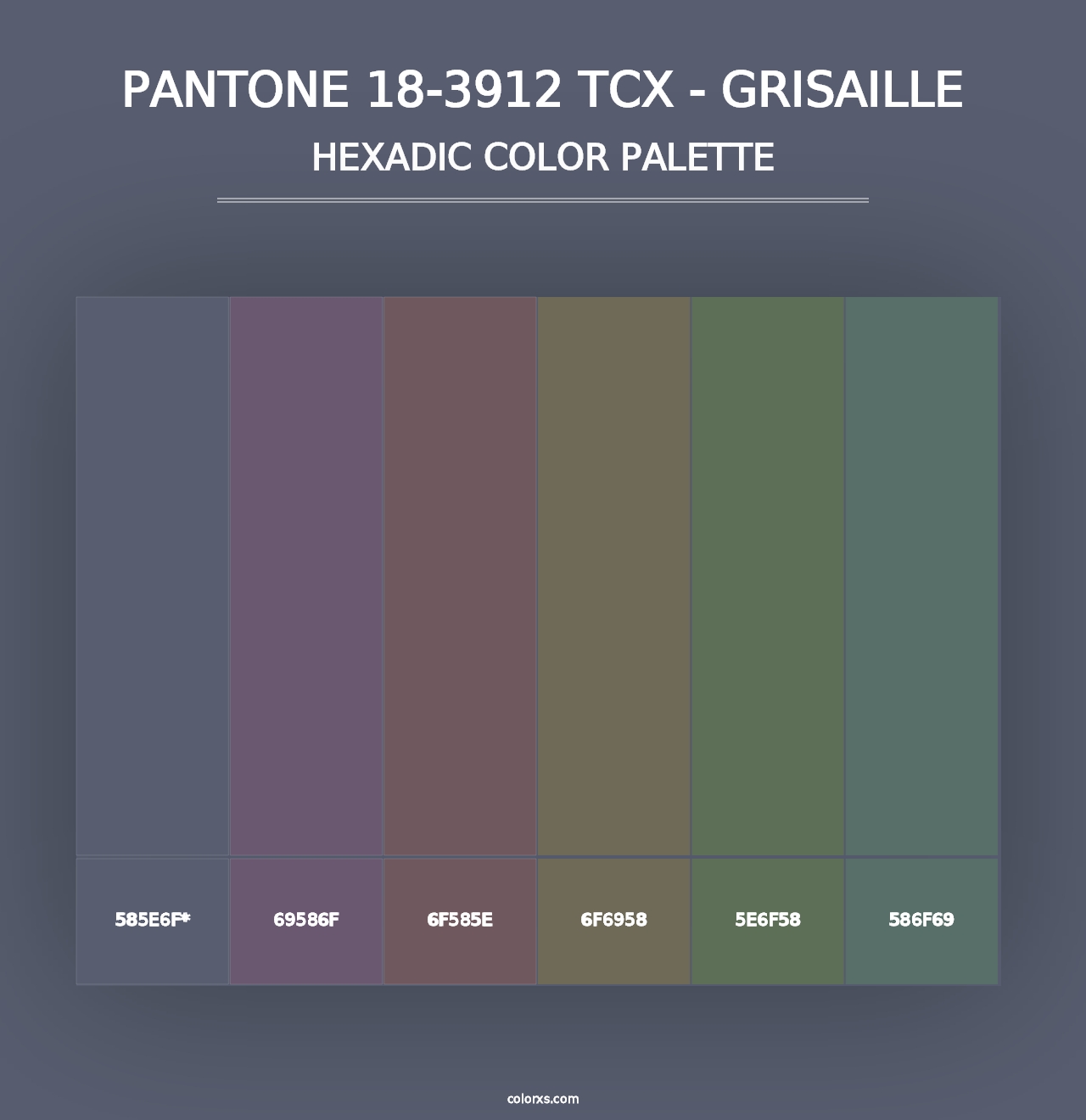 PANTONE 18-3912 TCX - Grisaille - Hexadic Color Palette