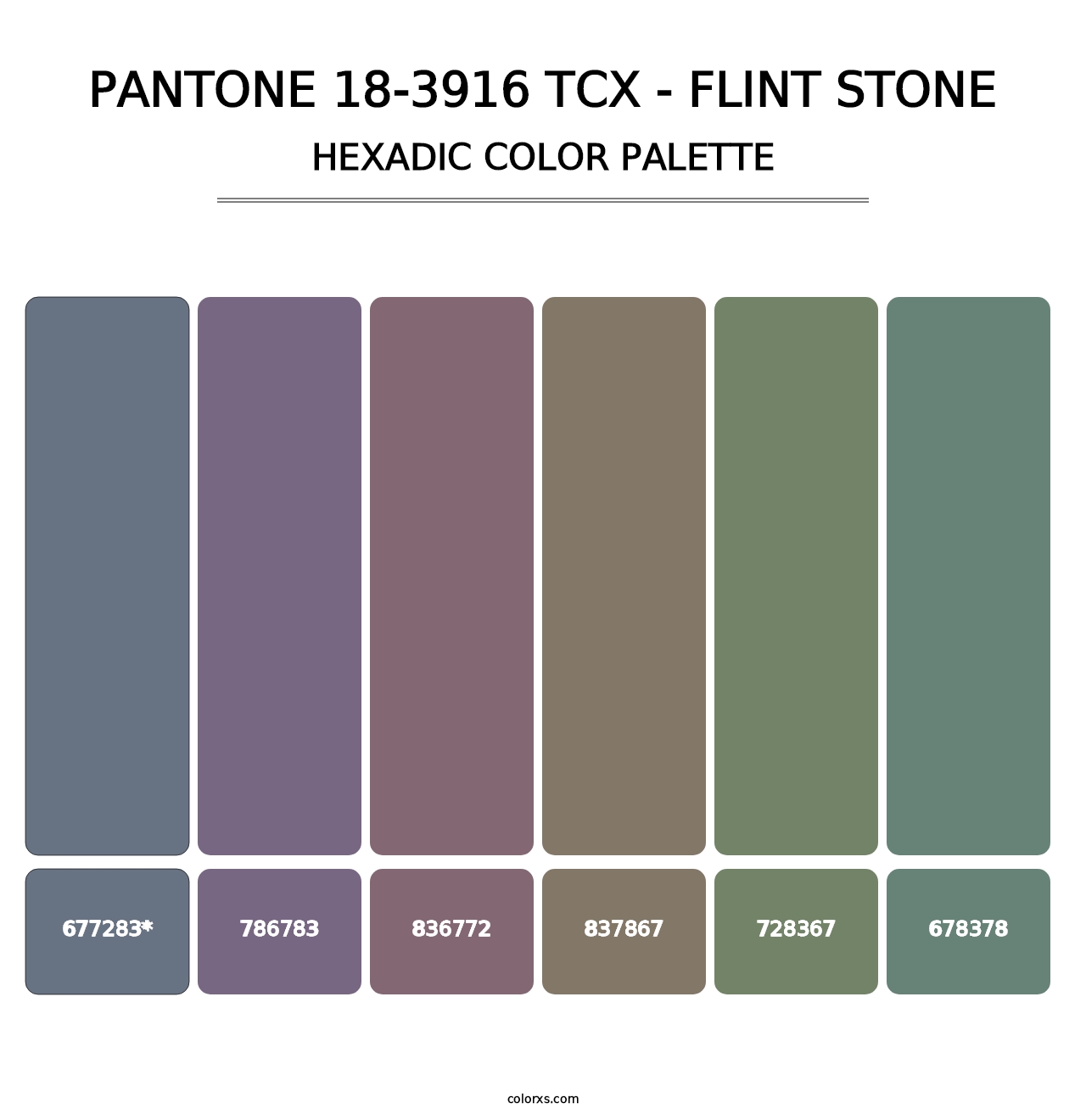 PANTONE 18-3916 TCX - Flint Stone - Hexadic Color Palette