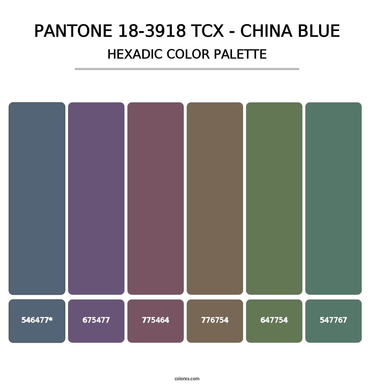 PANTONE 18-3918 TCX - China Blue - Hexadic Color Palette