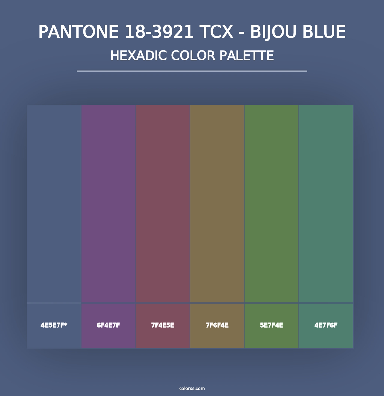 PANTONE 18-3921 TCX - Bijou Blue - Hexadic Color Palette