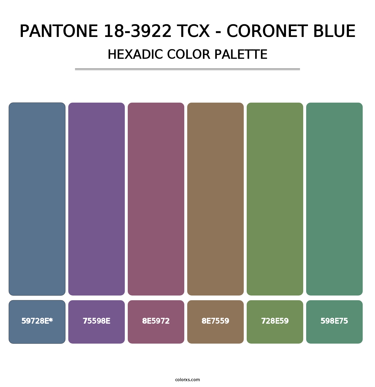 PANTONE 18-3922 TCX - Coronet Blue - Hexadic Color Palette