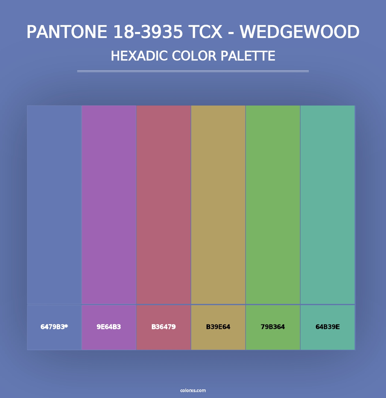 PANTONE 18-3935 TCX - Wedgewood - Hexadic Color Palette